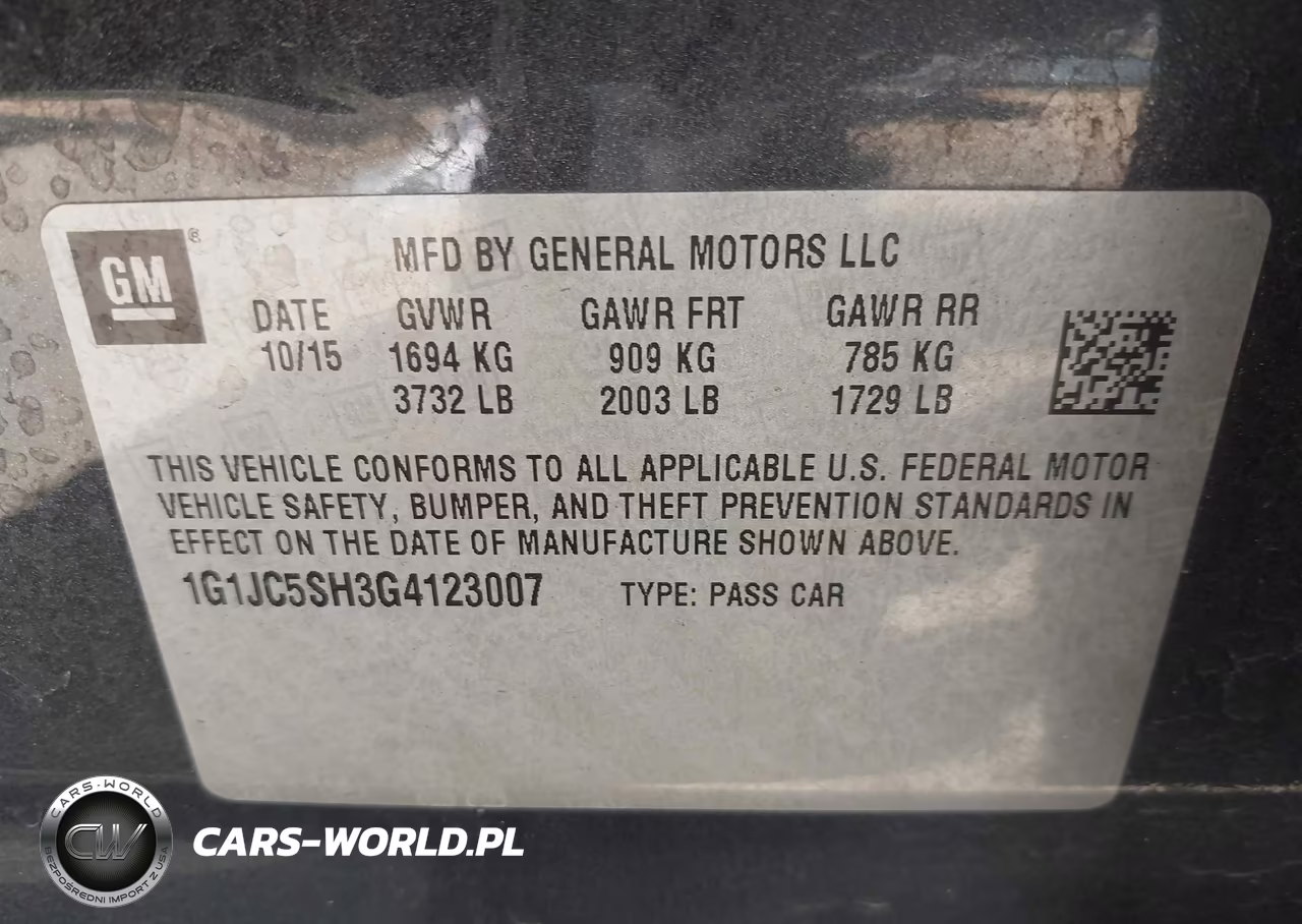 2016 Chevrolet Sonic Lt Auto VIN:1G1JC5SH3G4123007 - 9