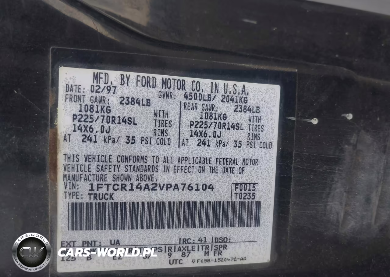 1997 Ford Ranger Xl-Xlt VIN:1FTCR14A2VPA76104 - 9