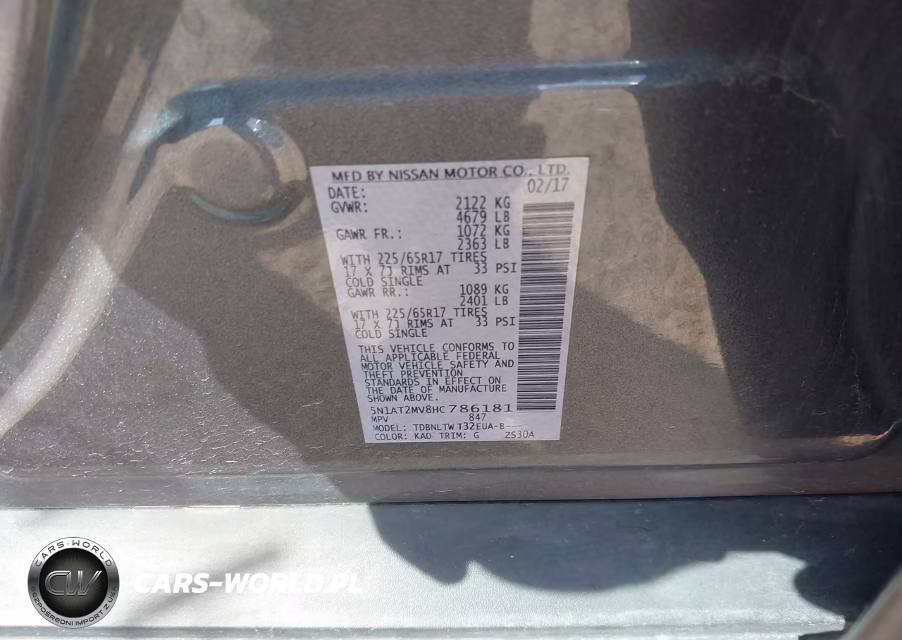 2017 Nissan Rogue Sv VIN:5N1AT2MV8HC786181 - 9