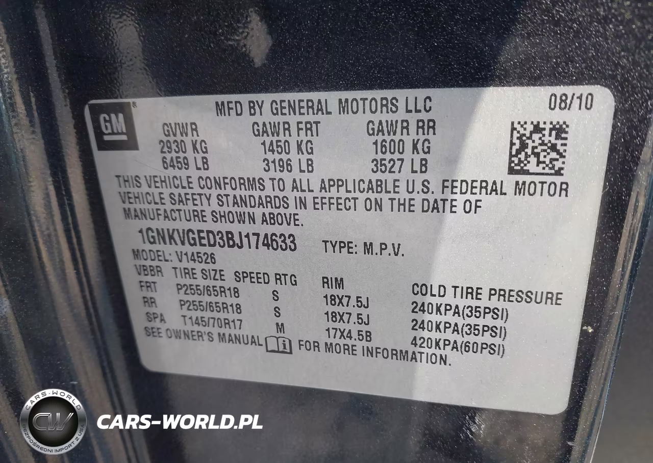 2011 Chevrolet Traverse 1Lt VIN:1GNKVGED3BJ174633 - 9
