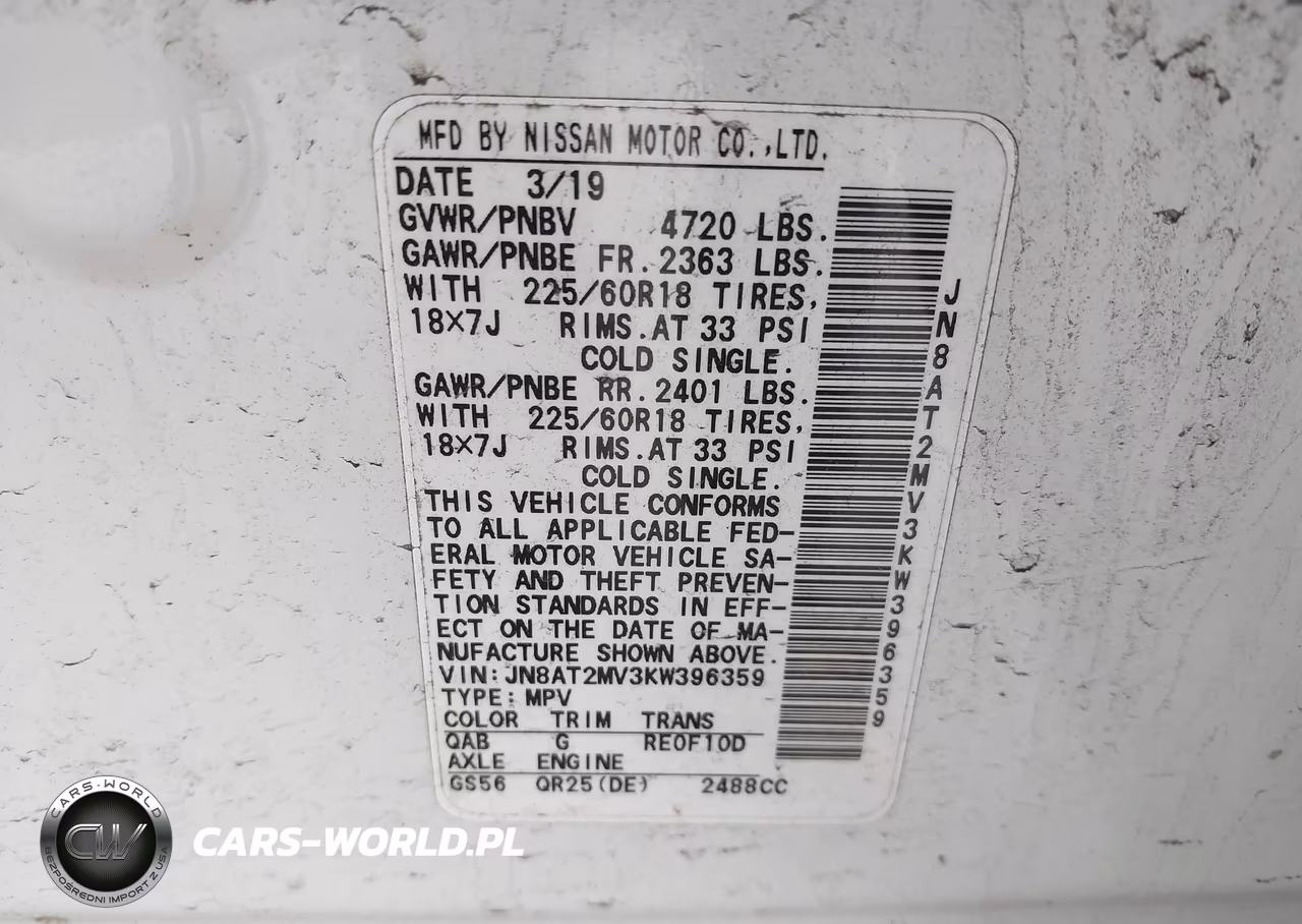 2019 Nissan Rogue Sv VIN:JN8AT2MV3KW396359 - 9
