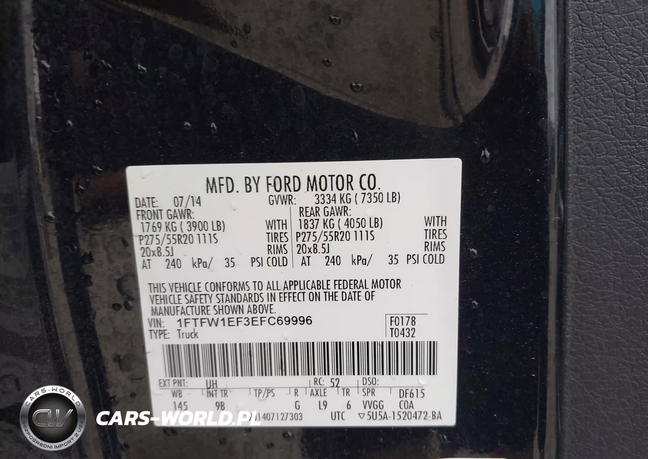 2014 Ford F-150 Platinum VIN:1FTFW1EF3EFC69996 - 9