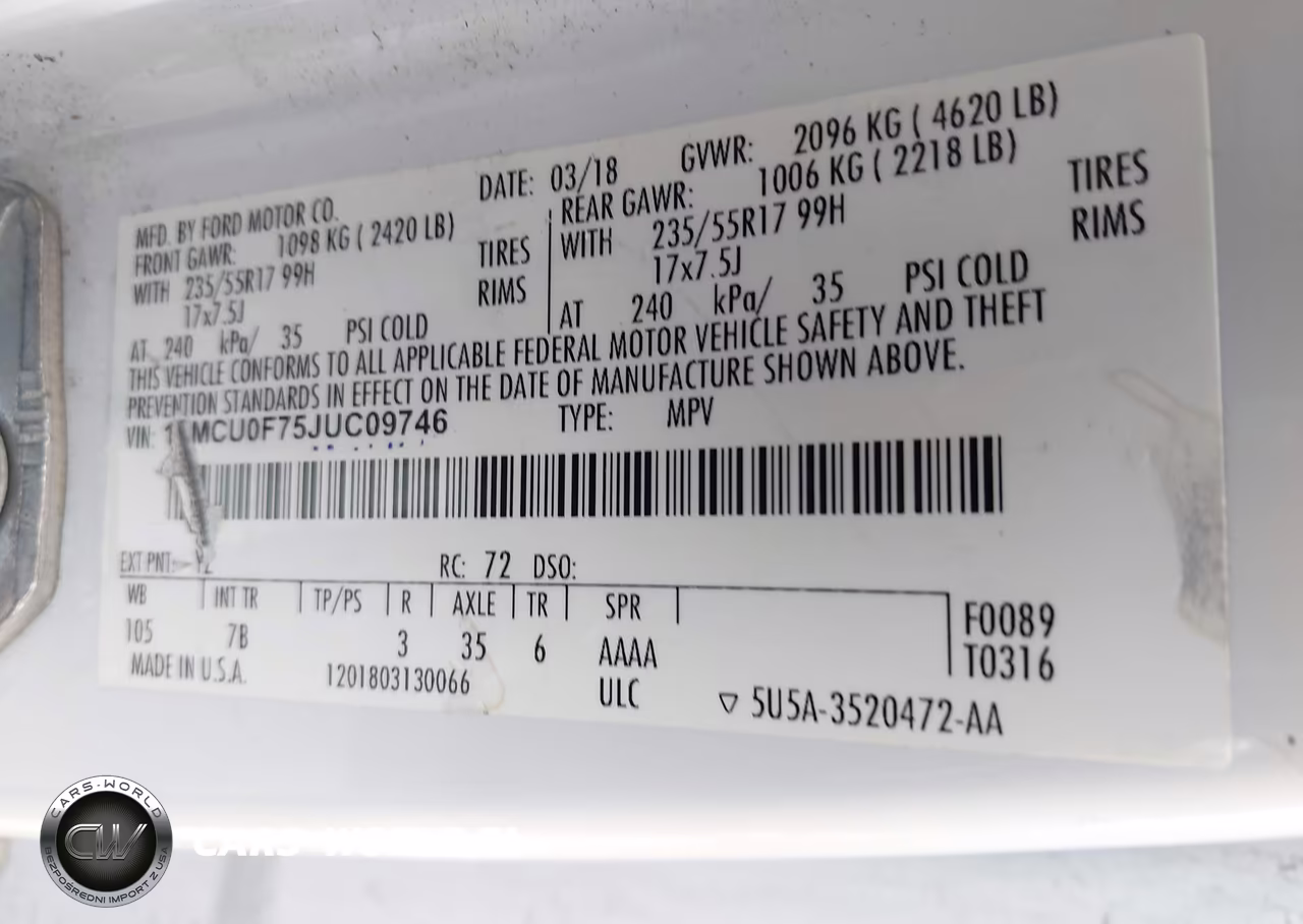 2018 Ford Escape S VIN:1FMCU0F75JUC09746 - 9