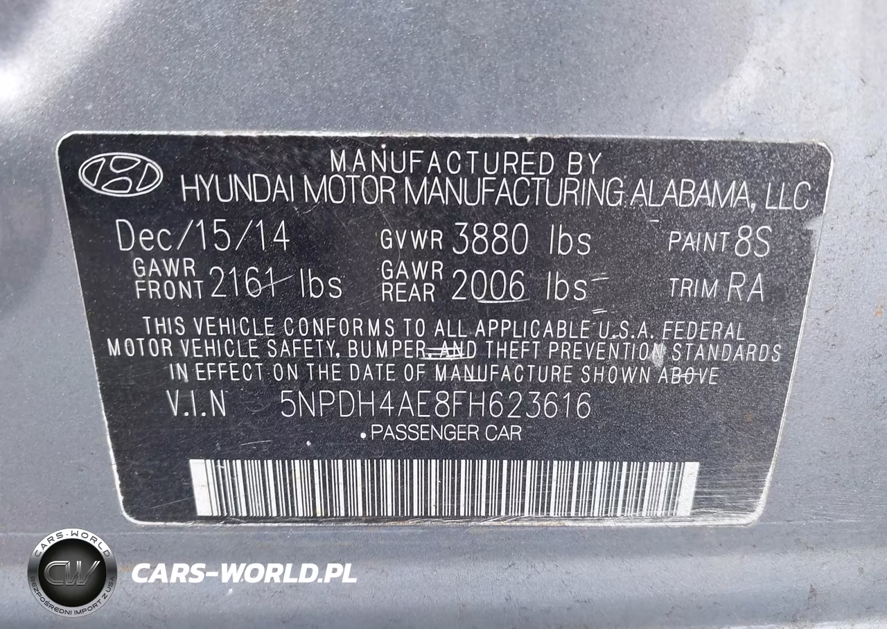 2015 Hyundai Elantra Se VIN:5NPDH4AE8FH623616 - 9