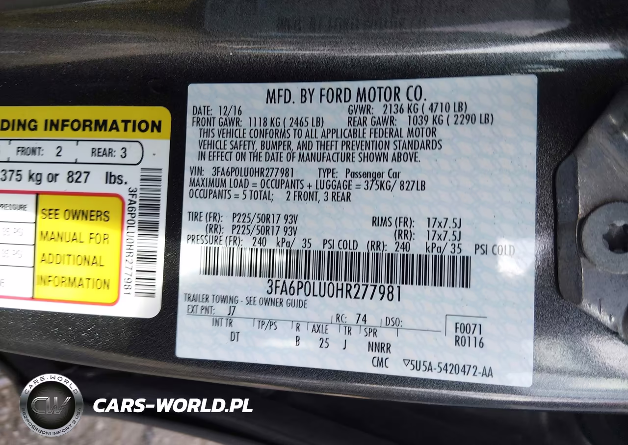 2017 Ford Fusion Hybrid Se VIN:3FA6P0LU0HR277981 - 9