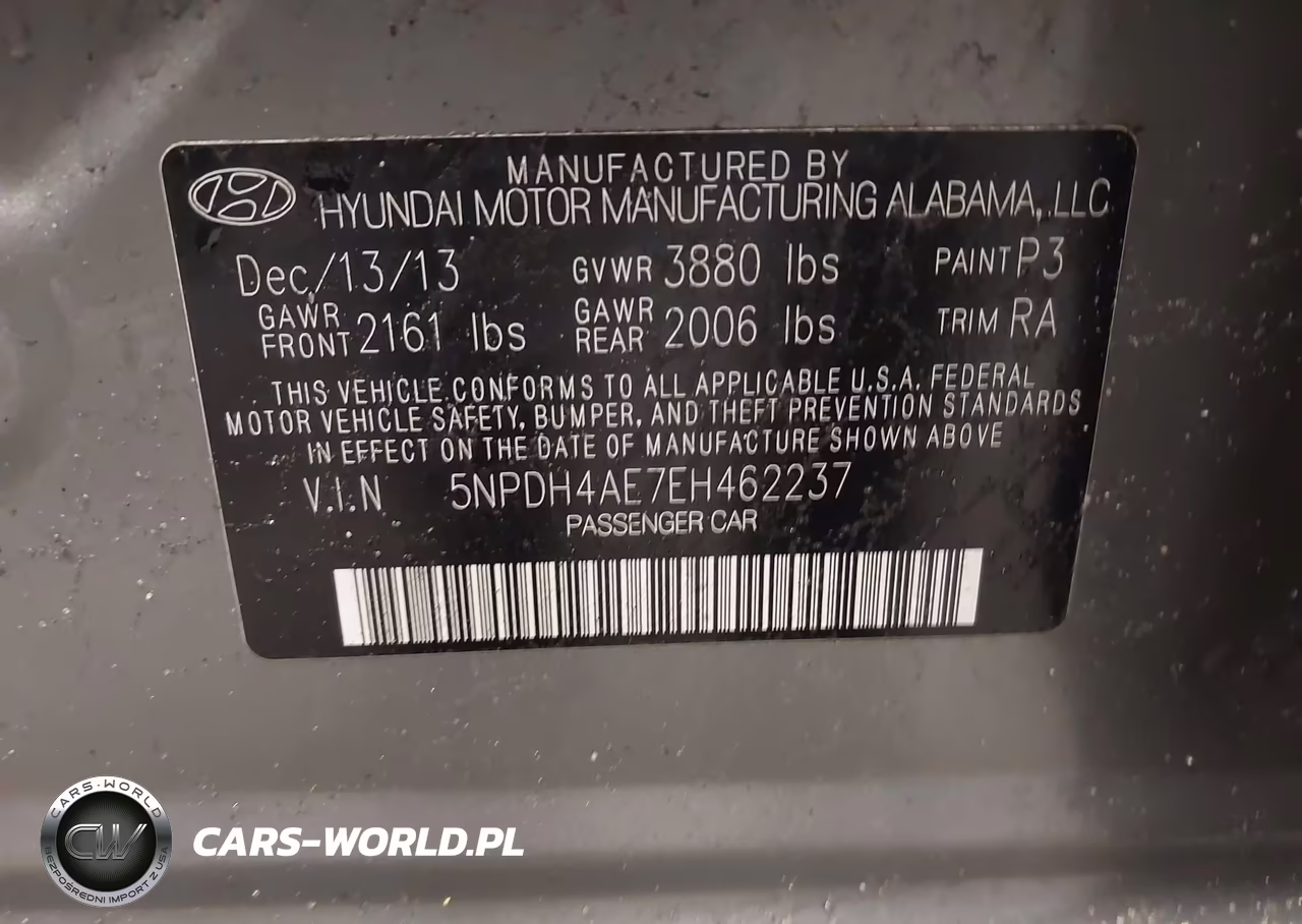 2014 Hyundai Elantra Se VIN:5NPDH4AE7EH462237 - 9