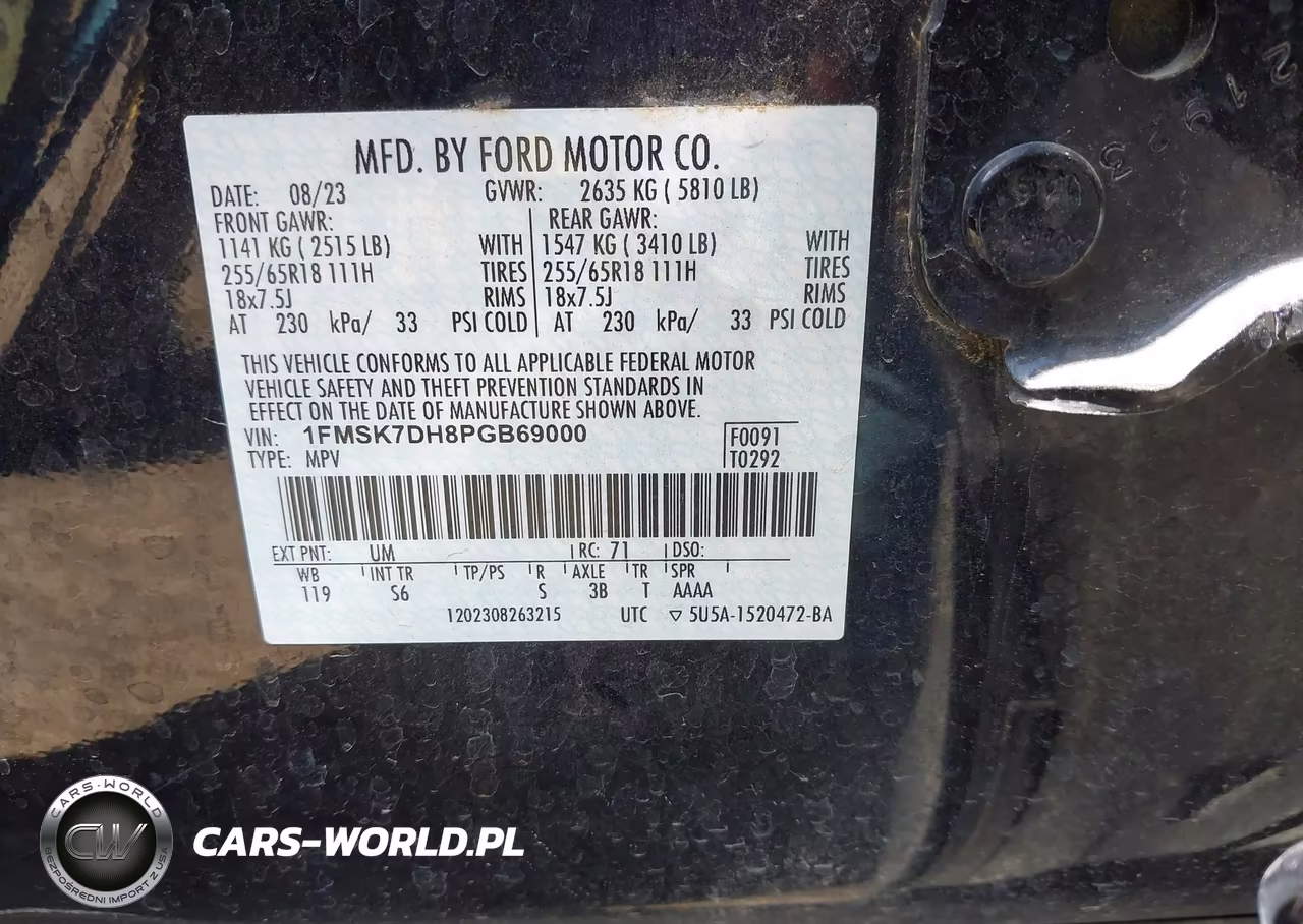 2023 Ford Explorer Xlt VIN:1FMSK7DH8PGB69000 - 9