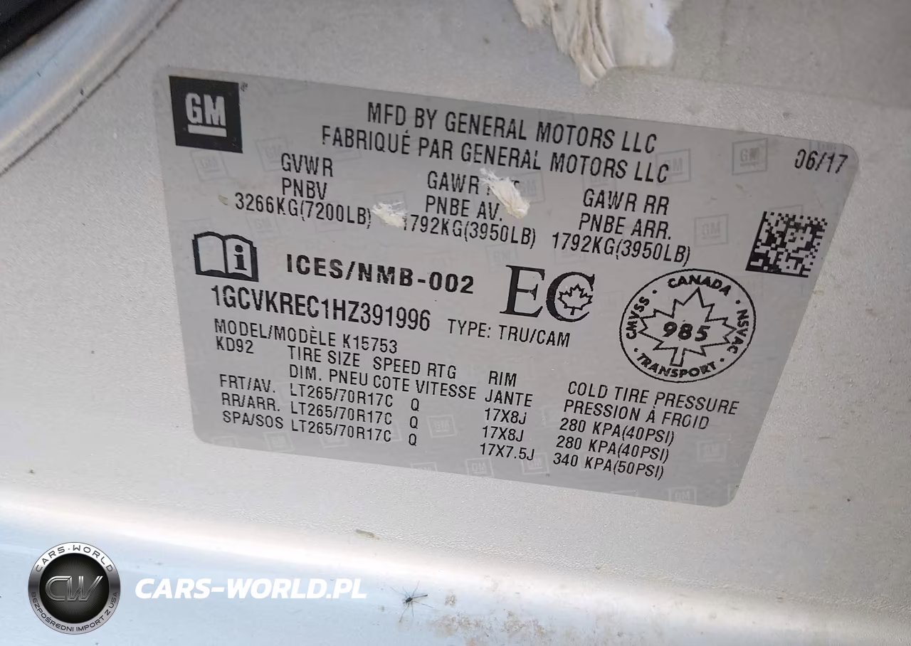 2017 Chevrolet Silverado 1500 1Lt VIN:1GCVKREC1HZ391996 - 9