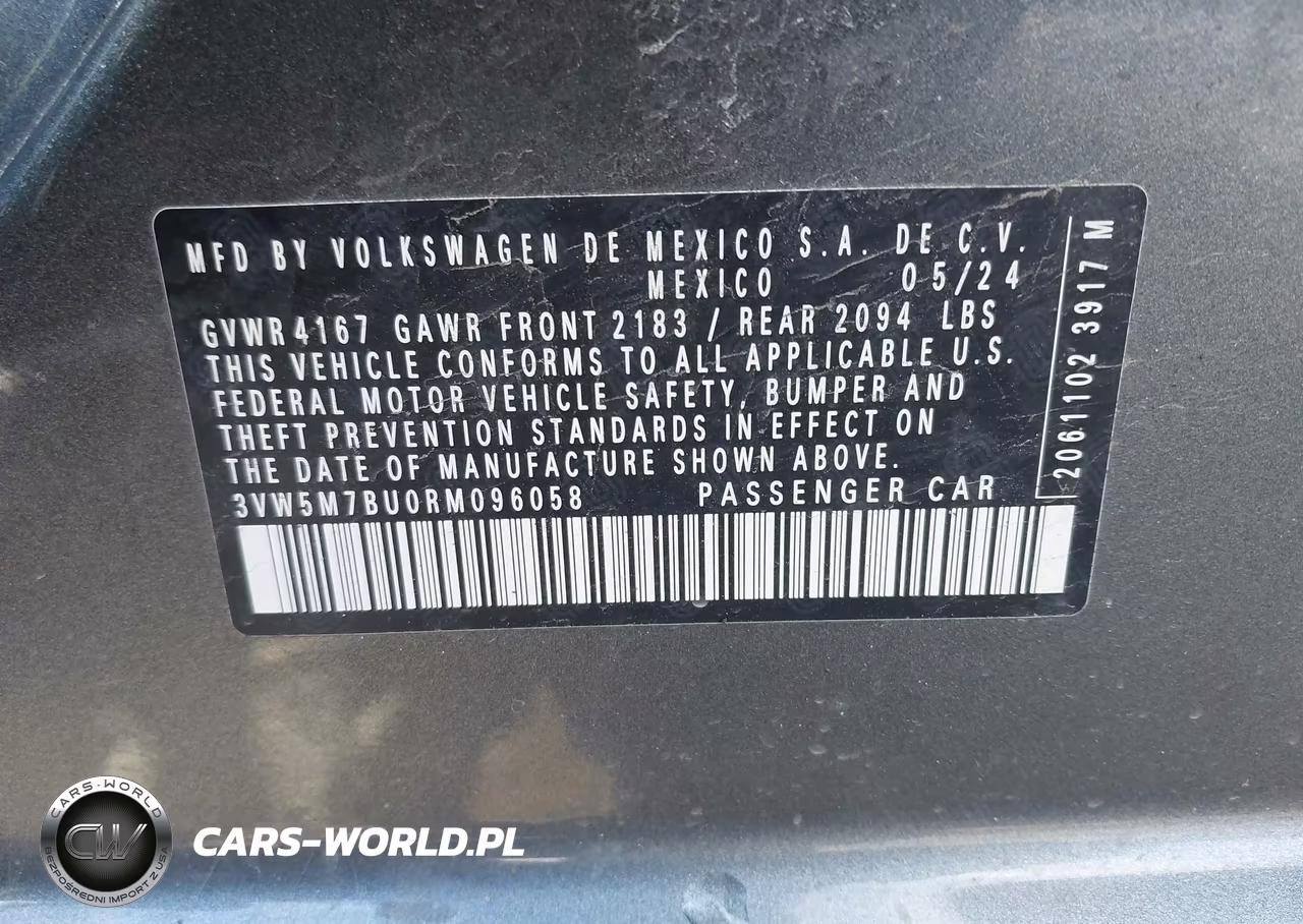 2024 Volkswagen Jetta 1.5T S VIN:3VW5M7BU0RM096058 - 9