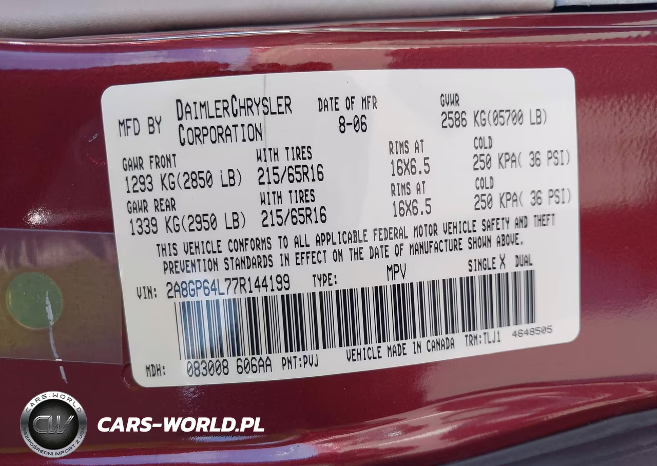 2007 Chrysler Town & Country Limited VIN:2A8GP64L77R144199 - 9
