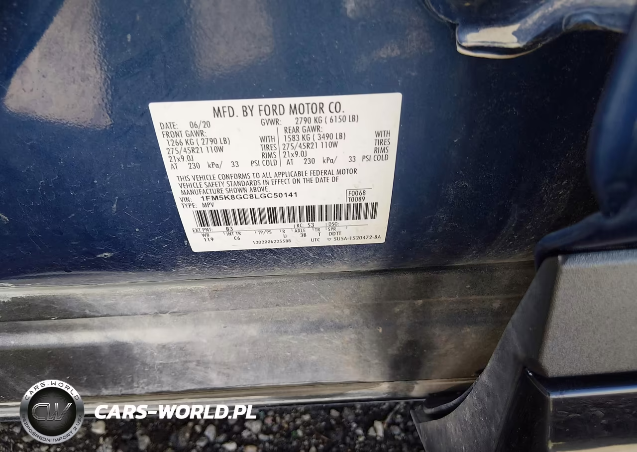 2020 Ford Explorer St VIN:1FM5K8GC8LGC50141 - 9