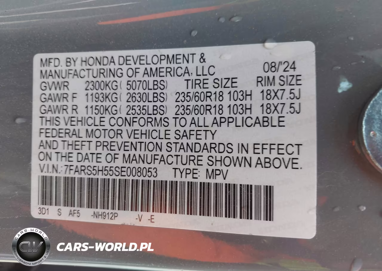 2025 Honda Cr-V Hybrid Sport VIN:7FARS5H55SE008053 - 9