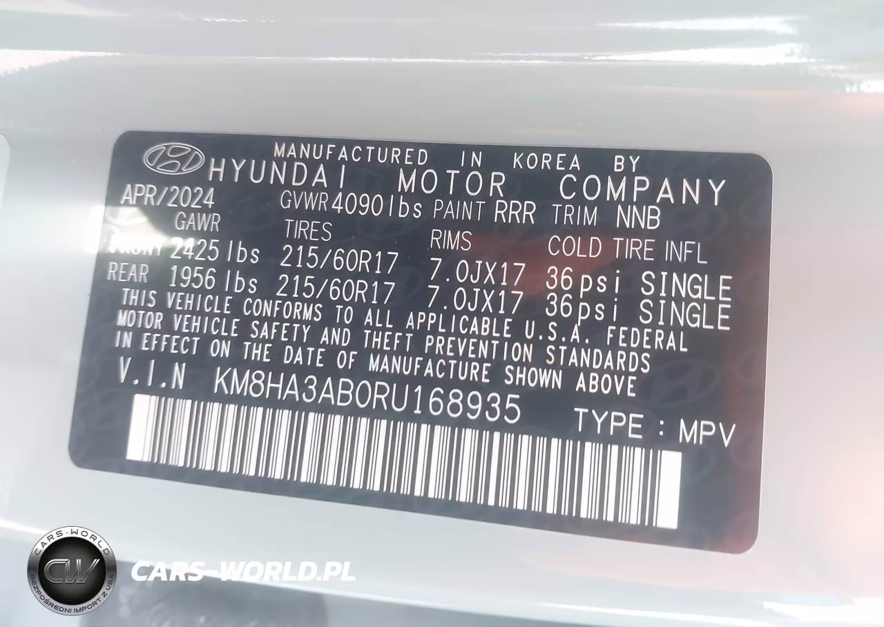 2024 Hyundai Kona Se VIN:KM8HA3AB0RU168935 - 9