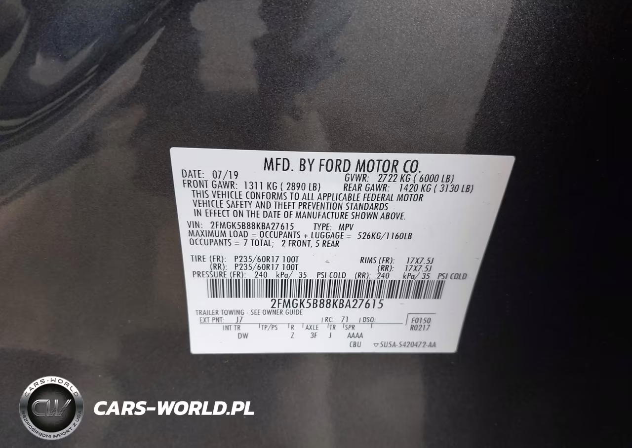 2019 Ford Flex Se VIN:2FMGK5B88KBA27615 - 9