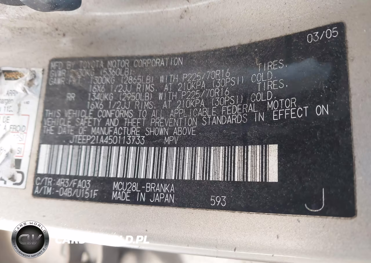 2005 Toyota Highlander V6 VIN:JTEEP21A450113733 - 9