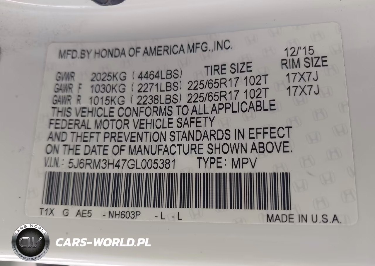 2016 Honda Cr-V Se VIN:5J6RM3H47GL005381 - 9