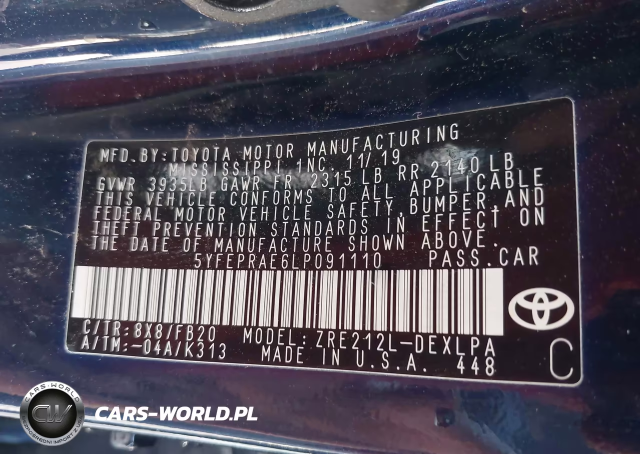 2020 Toyota Corolla Le VIN:5YFEPRAE6LP091110 - 9