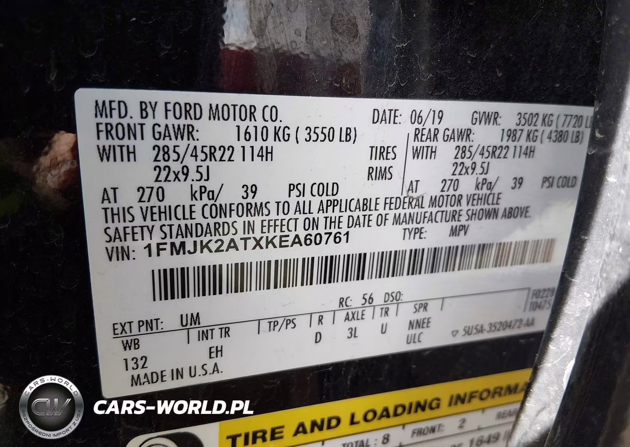 2019 Ford Expedition Max Limited VIN:1FMJK2ATXKEA60761 - 9