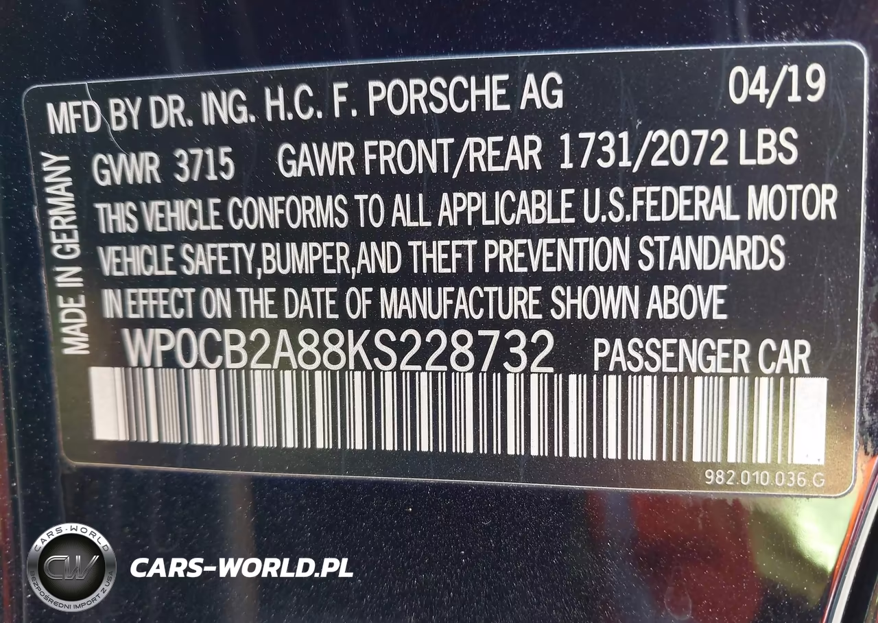2019 Porsche 718 Boxster S VIN:WP0CB2A88KS228732 - 9