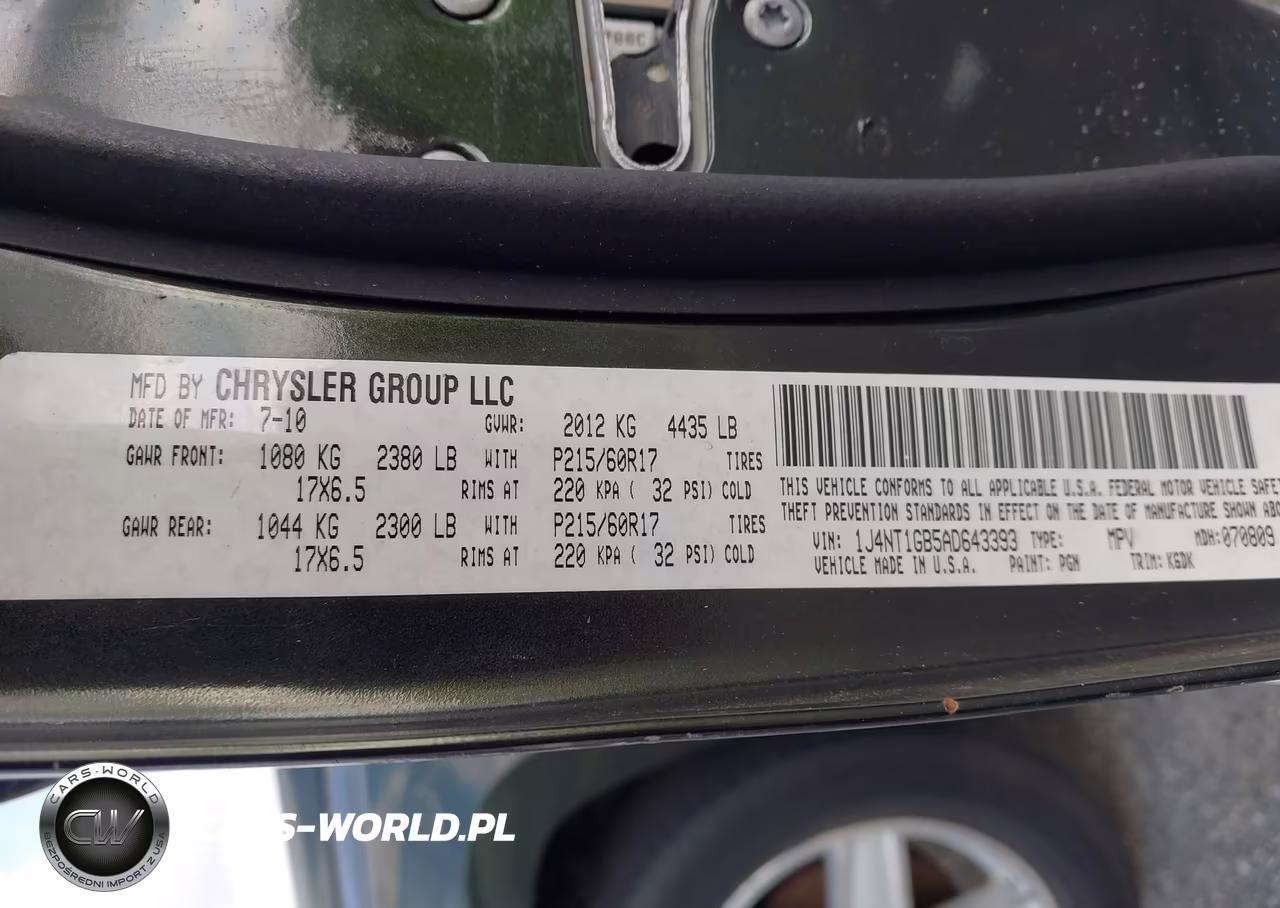 2010 Jeep Patriot Sport VIN:1J4NT1GB5AD643393 - 9