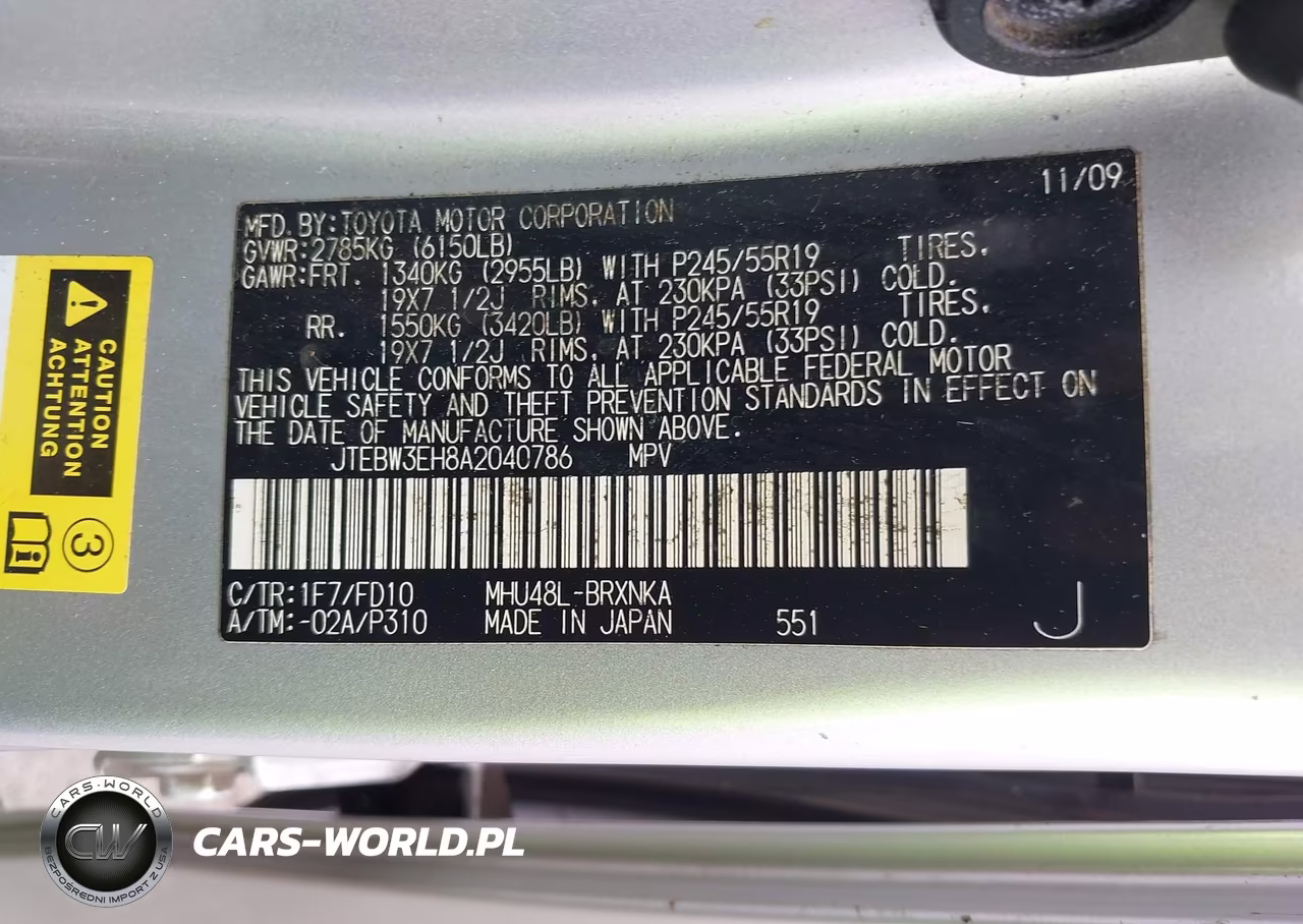 2010 Toyota Highlander Hybrid Base V6 VIN:JTEBW3EH8A2040786 - 9