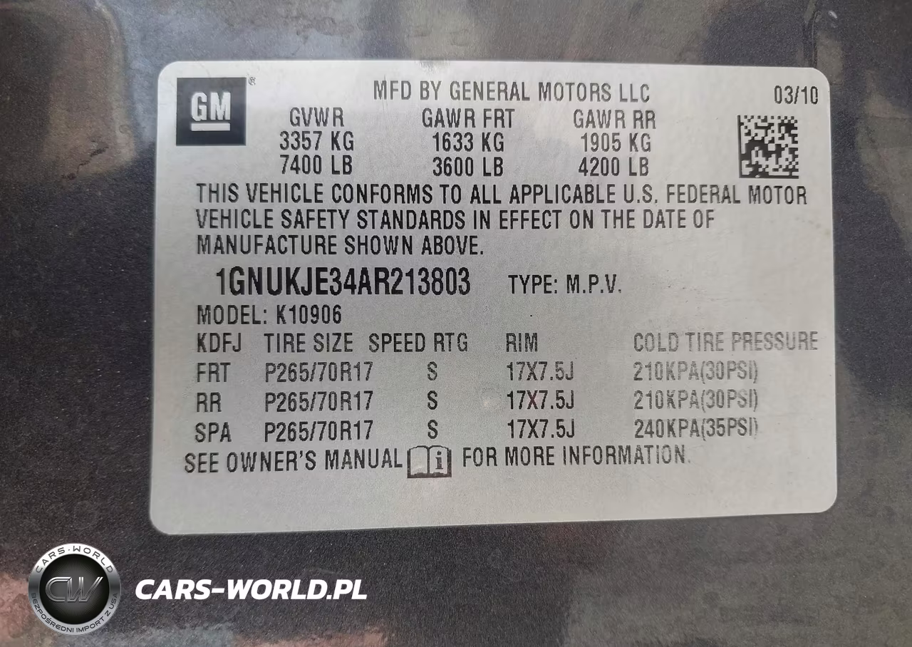 2010 Chevrolet Suburban 1500 Lt1 VIN:1GNUKJE34AR213803 - 9