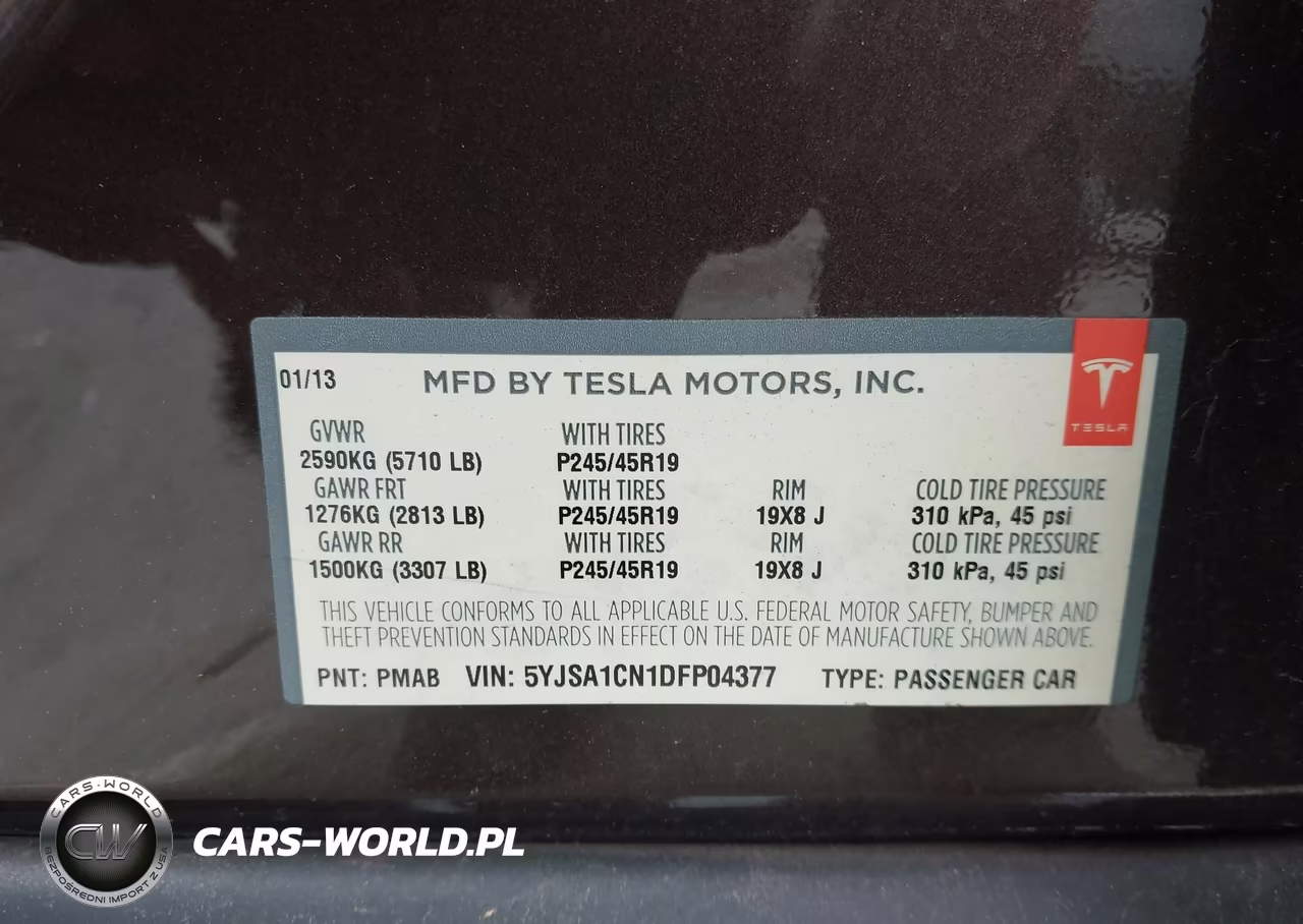 2013 Tesla Model S VIN:5YJSA1CN1DFP04377 - 9
