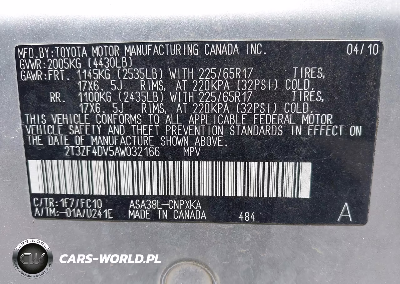 2010 Toyota Rav4 VIN:2T3ZF4DV5AW032166 - 9