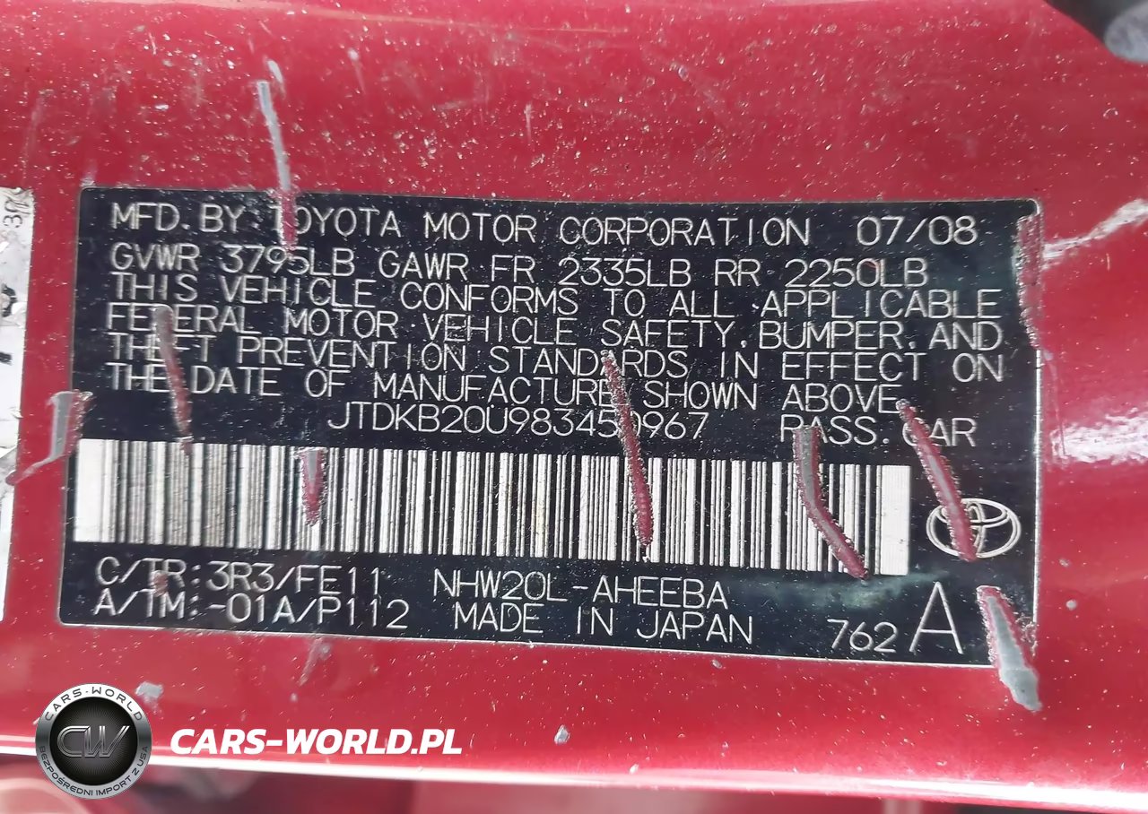 2008 Toyota Prius VIN:JTDKB20U983450967 - 9