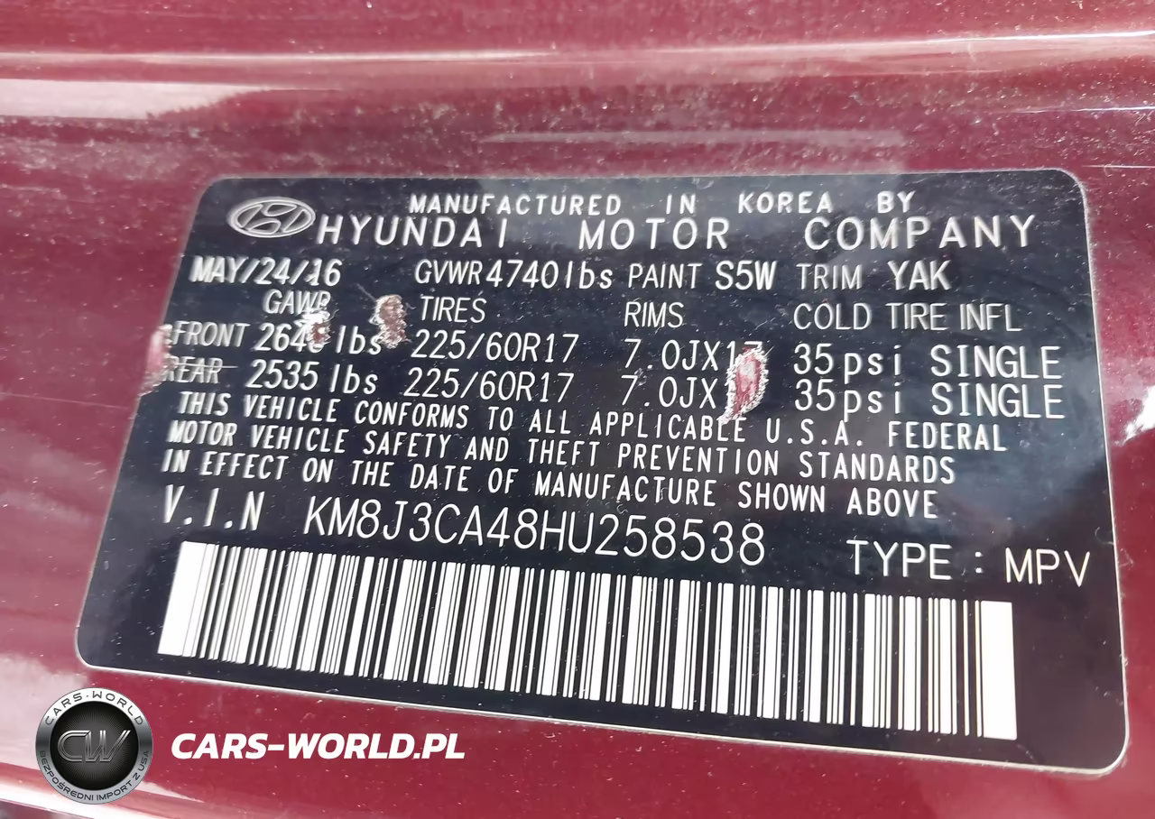2017 Hyundai Tucson Se VIN:KM8J3CA48HU258538 - 9