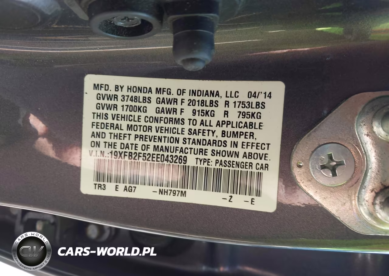 2014 Honda Civic Lx VIN:19XFB2F52EE043269 - 9