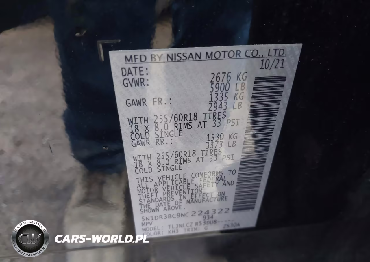 2022 Nissan Pathfinder Sv 4Wd VIN:5N1DR3BC9NC224322 - 9