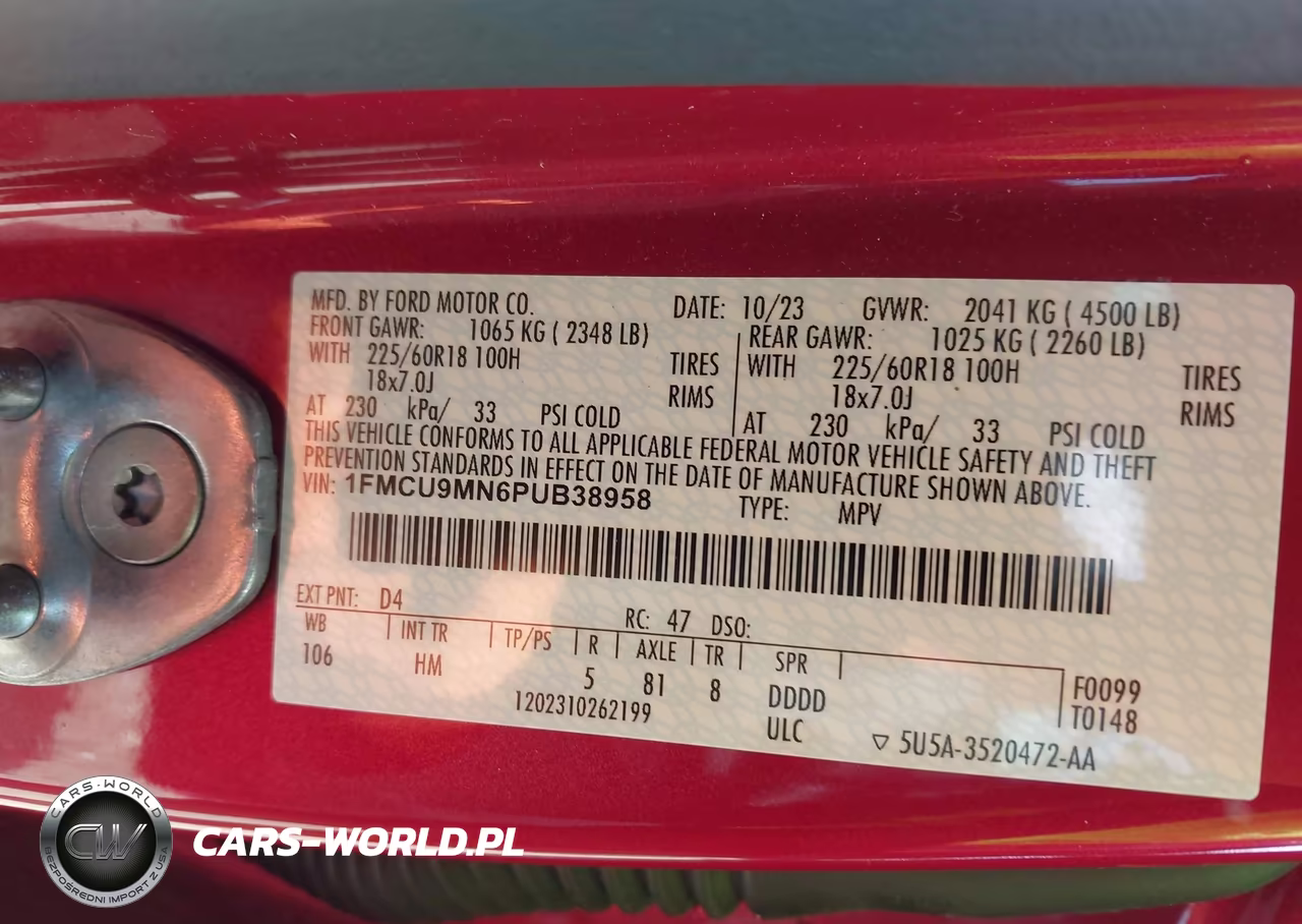 2023 Ford Escape St-Line VIN:1FMCU9MN6PUB38958 - 9