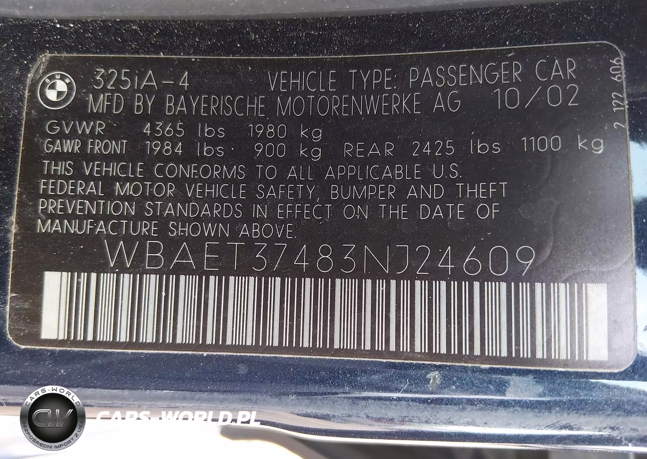 2003 BMW 325I VIN:WBAET37483NJ24609 - 9