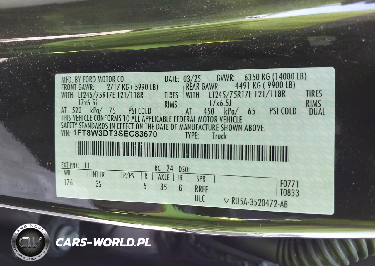 2025 Ford F-350 Xlt VIN:1FT8W3DT3SEC83670 - 9