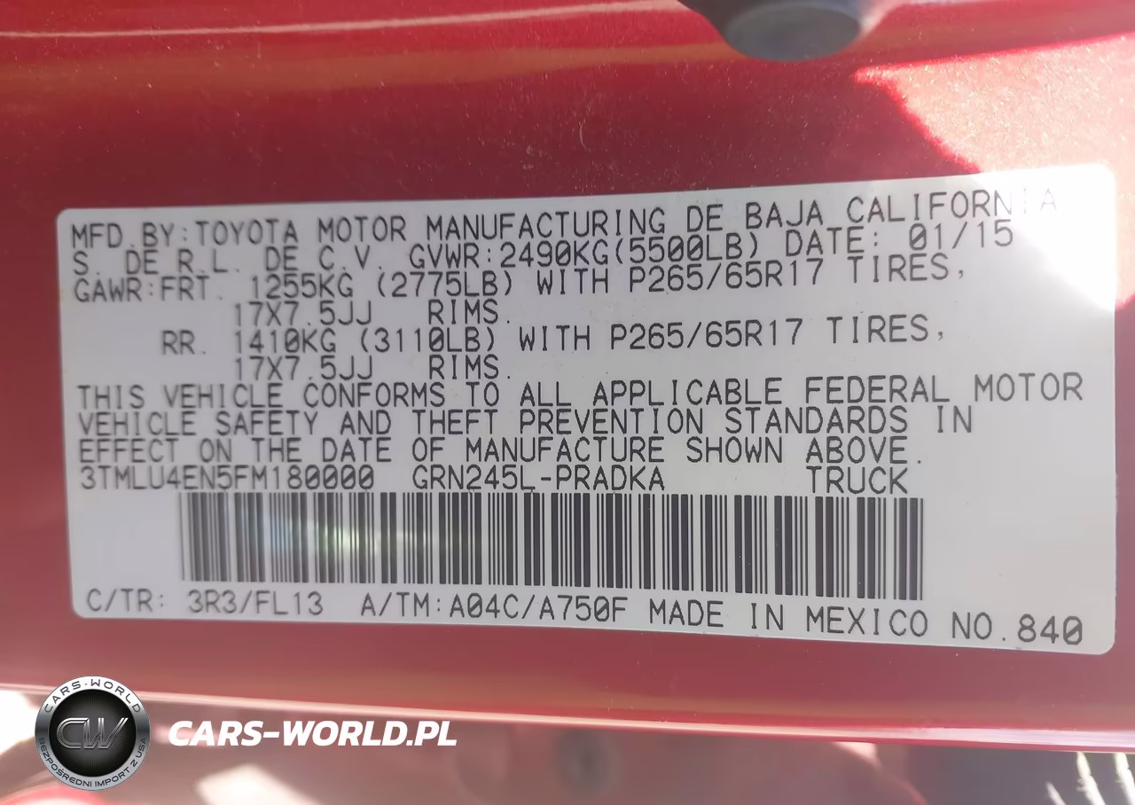 2015 Toyota Tacoma Base V6 VIN:3TMLU4EN5FM180000 - 9