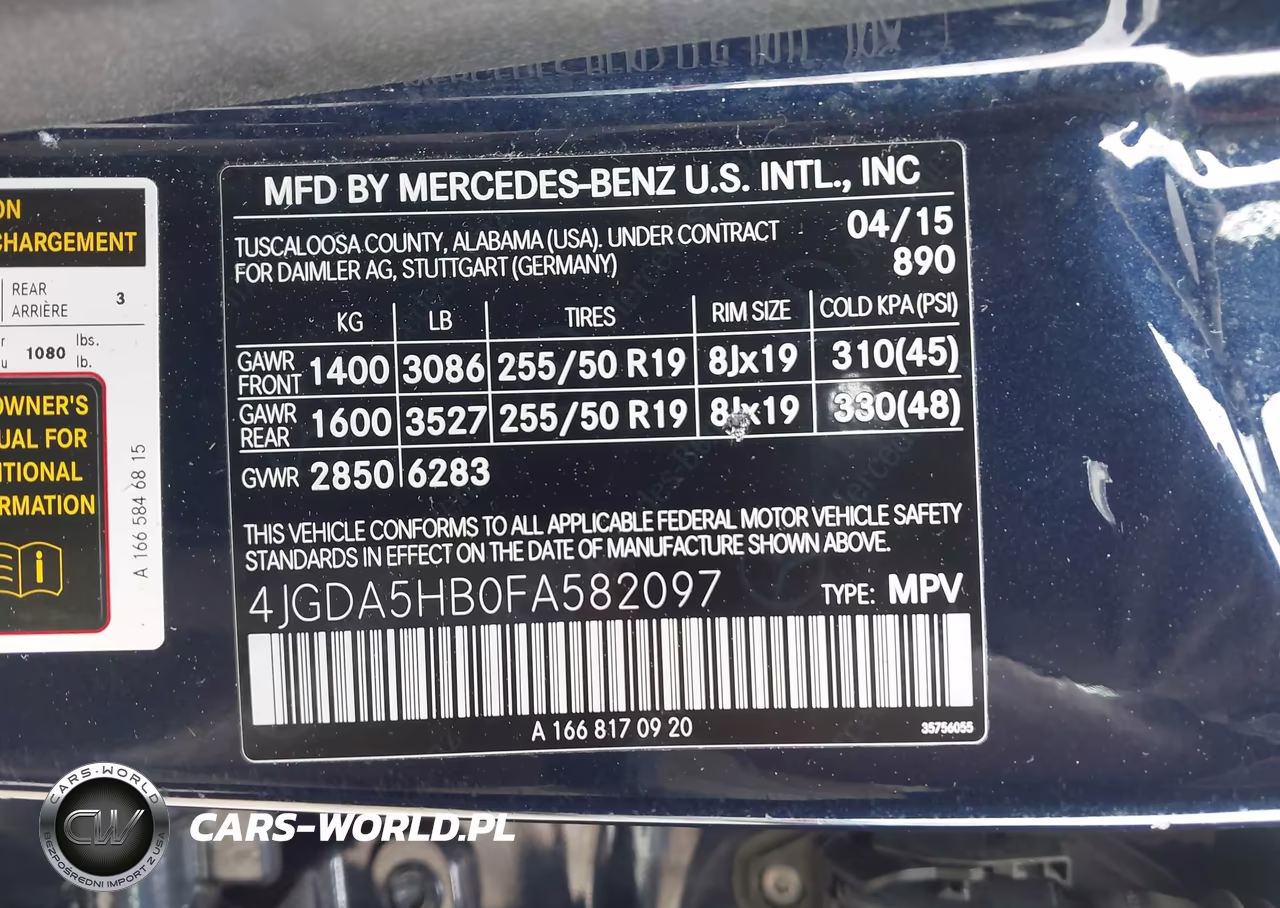 2015 Mercedes-Benz Ml 350 4Matic VIN:4JGDA5HB0FA582097 - 9