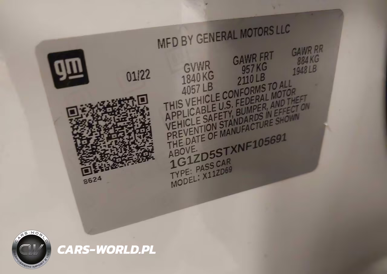 2022 Chevrolet Malibu Fwd Lt VIN:1G1ZD5STXNF105691 - 8