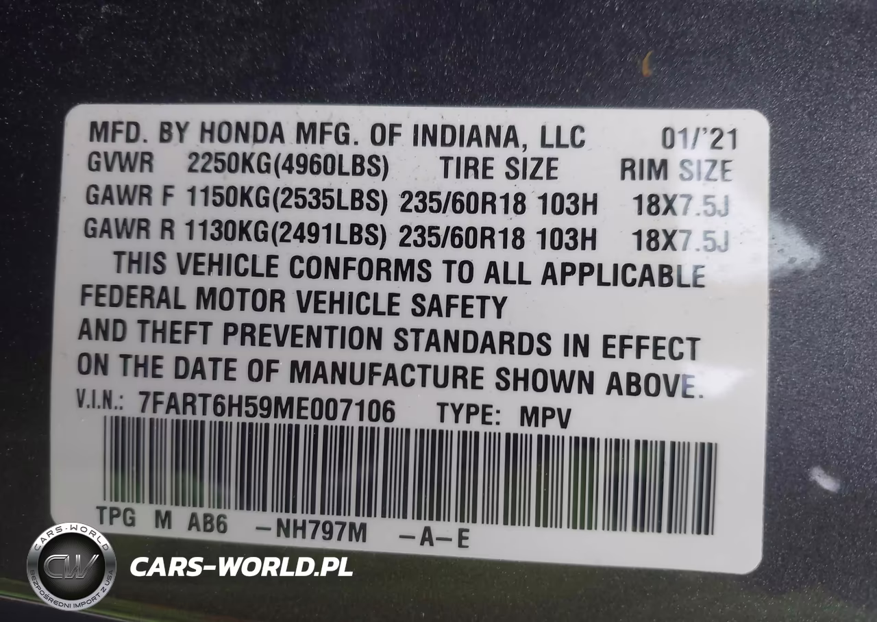 2021 Honda Cr-V Hybrid Ex VIN:7FART6H59ME007106 - 9