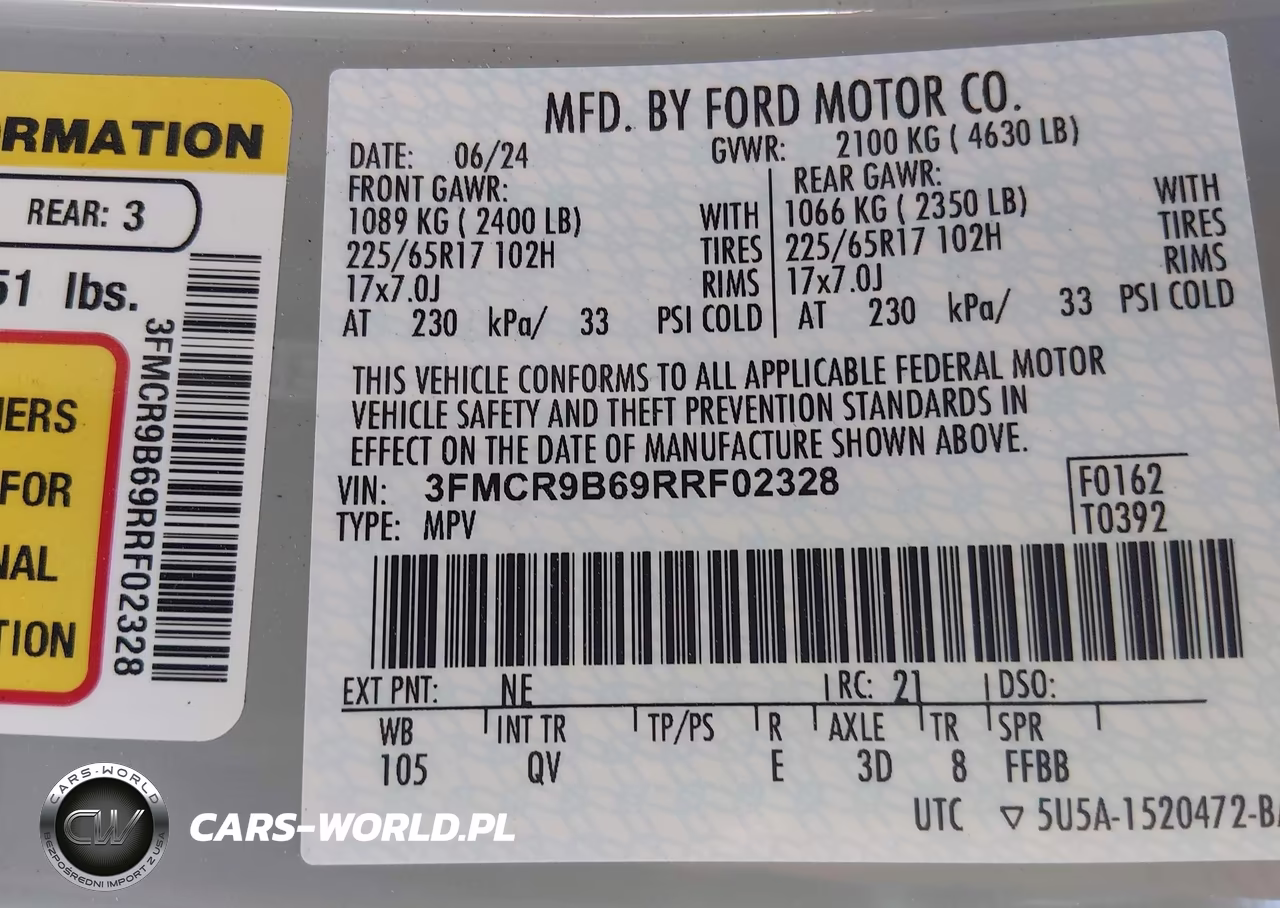 2024 Ford Bronco Sport Big Bend VIN:3FMCR9B69RRF02328 - 9