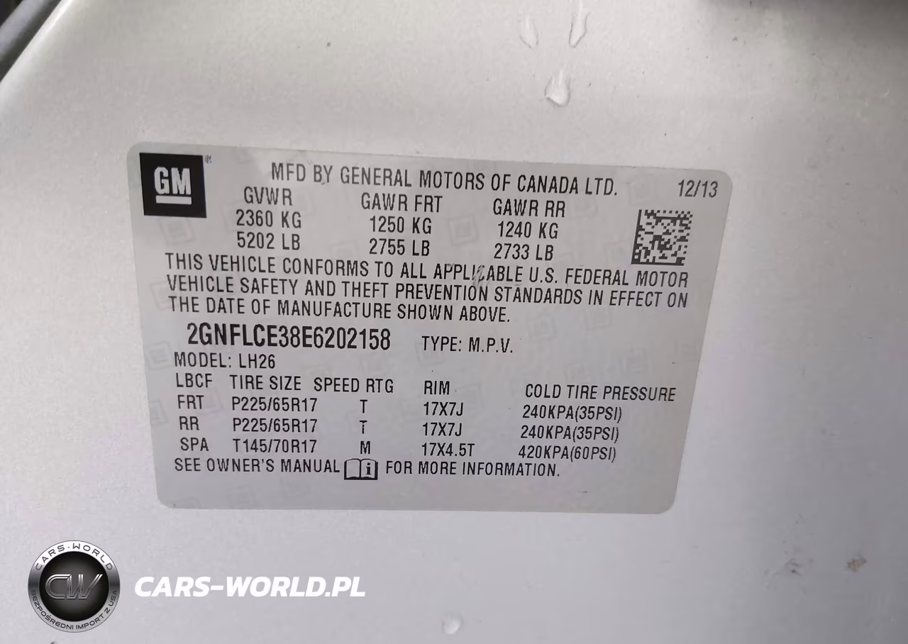 2014 Chevrolet Equinox 2Lt VIN:2GNFLCE38E6202158 - 9