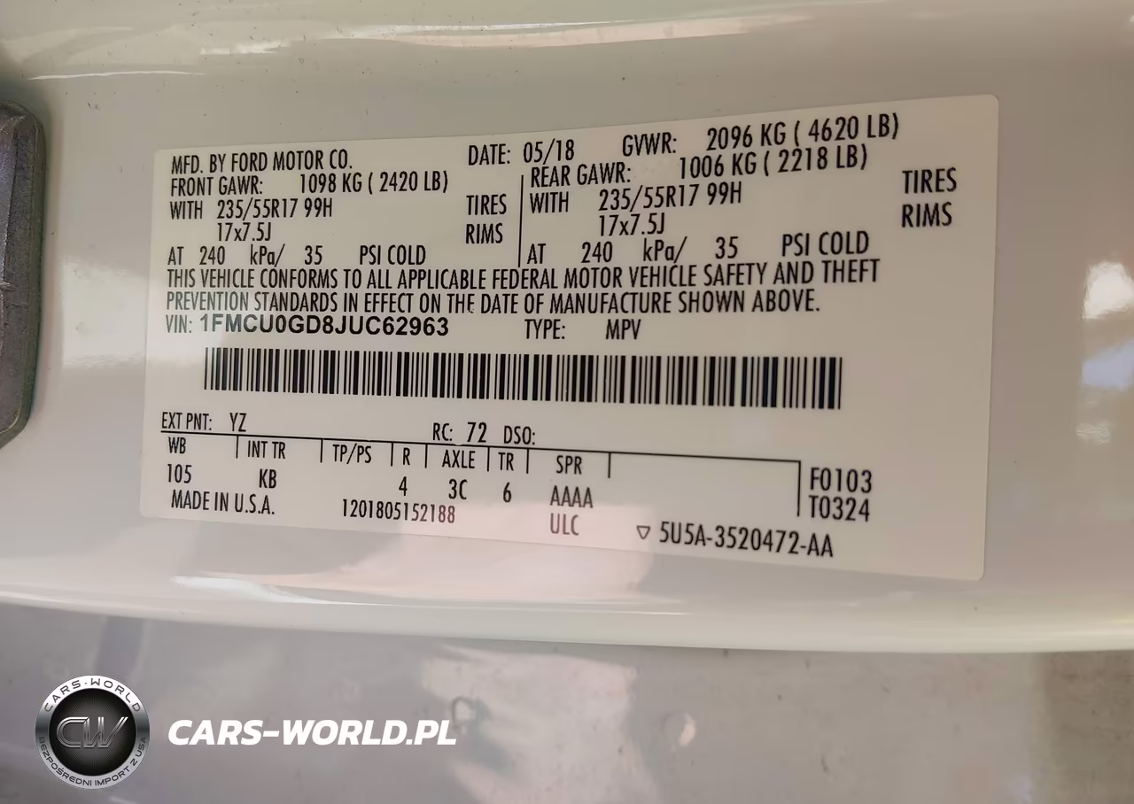 2018 Ford Escape Se VIN:1FMCU0GD8JUC62963 - 9