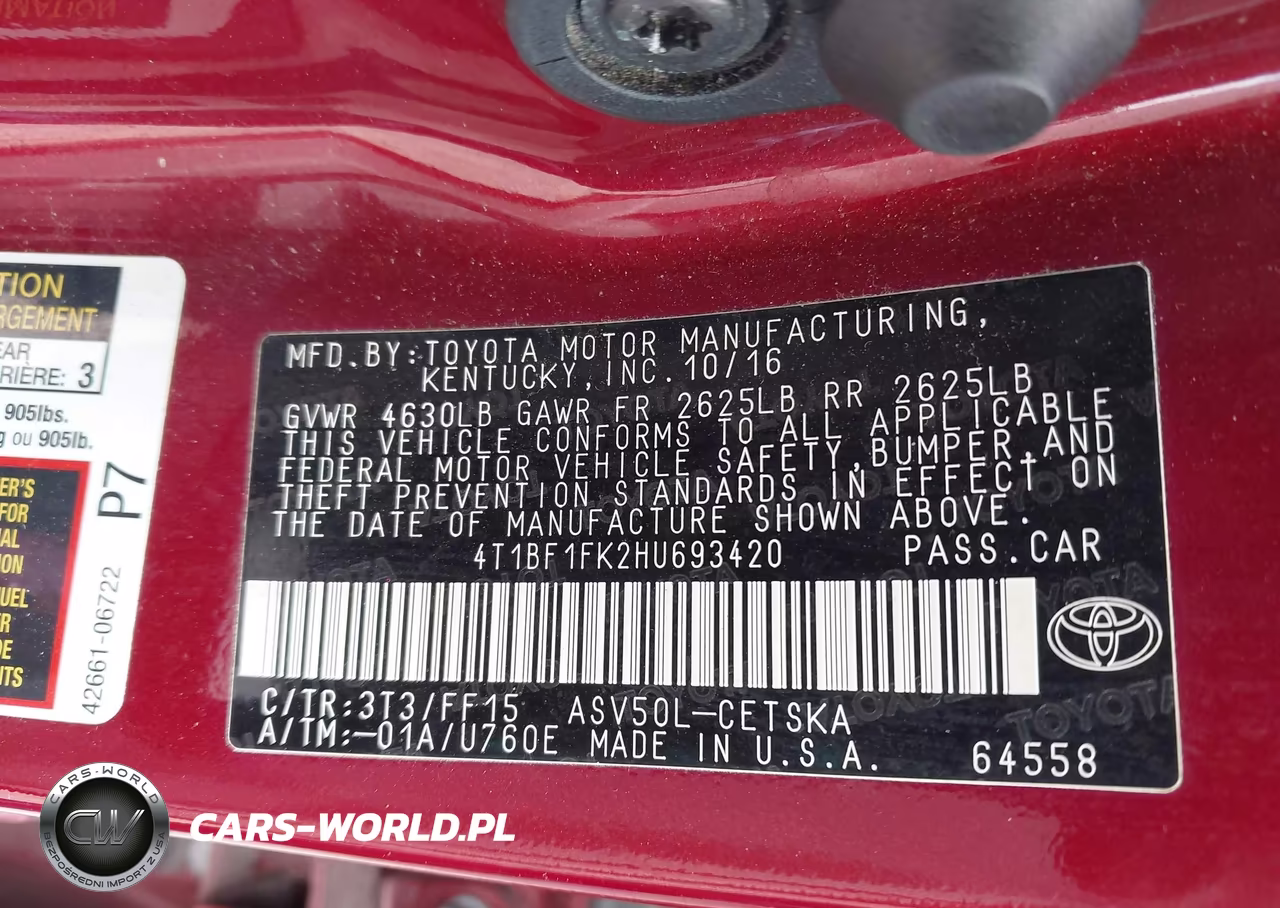 2017 Toyota Camry Se VIN:4T1BF1FK2HU693420 - 9