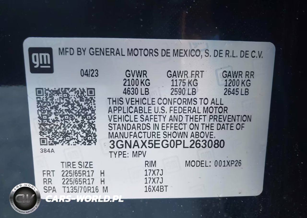 2023 Chevrolet Equinox Awd 1Fl VIN:3GNAX5EG0PL263080 - 9