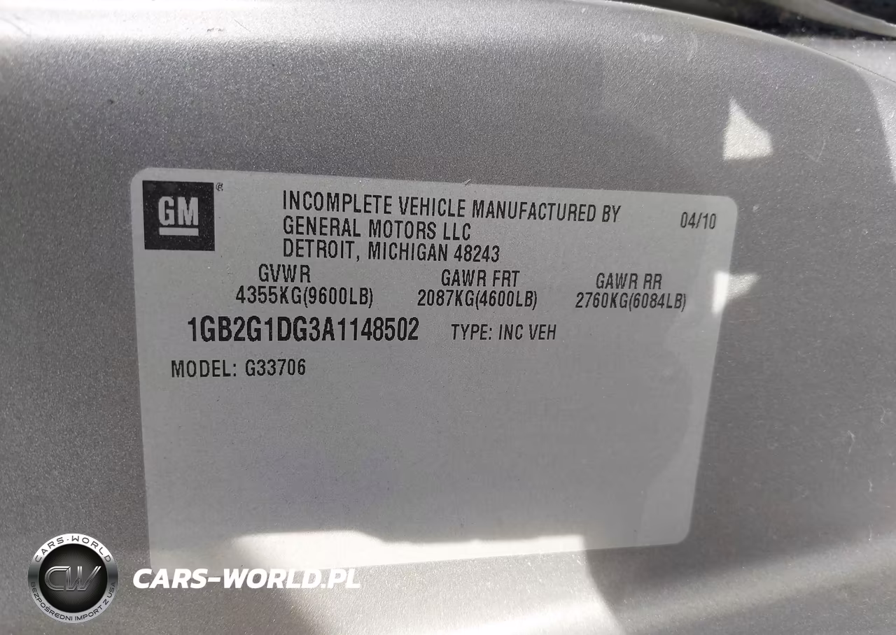 2010 Chevrolet Express 3500 Lt VIN:1GB2G1DG3A1148502 - 9