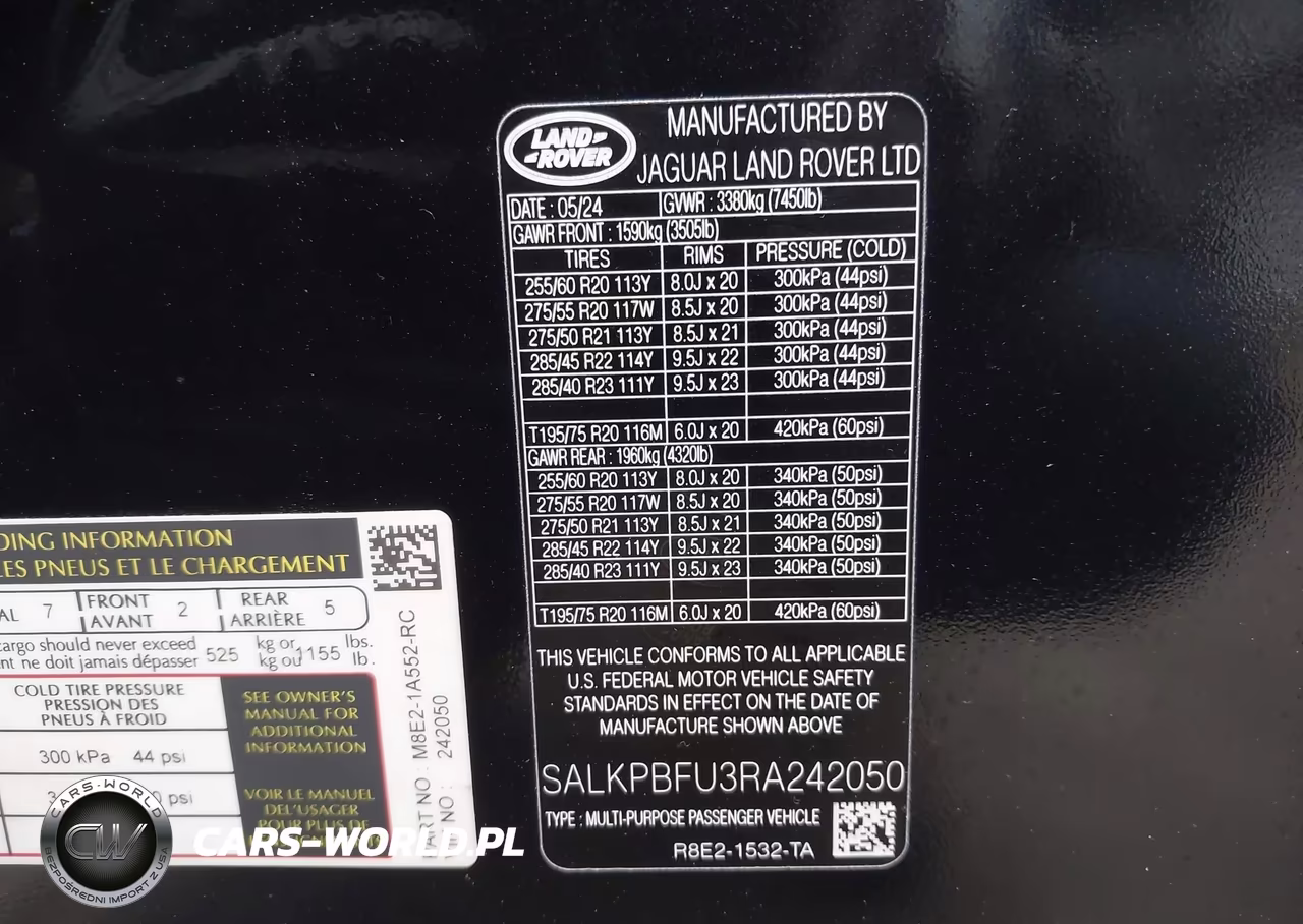 2024 Land Rover Range Rover P400 Se VIN:SALKPBFU3RA242050 - 9