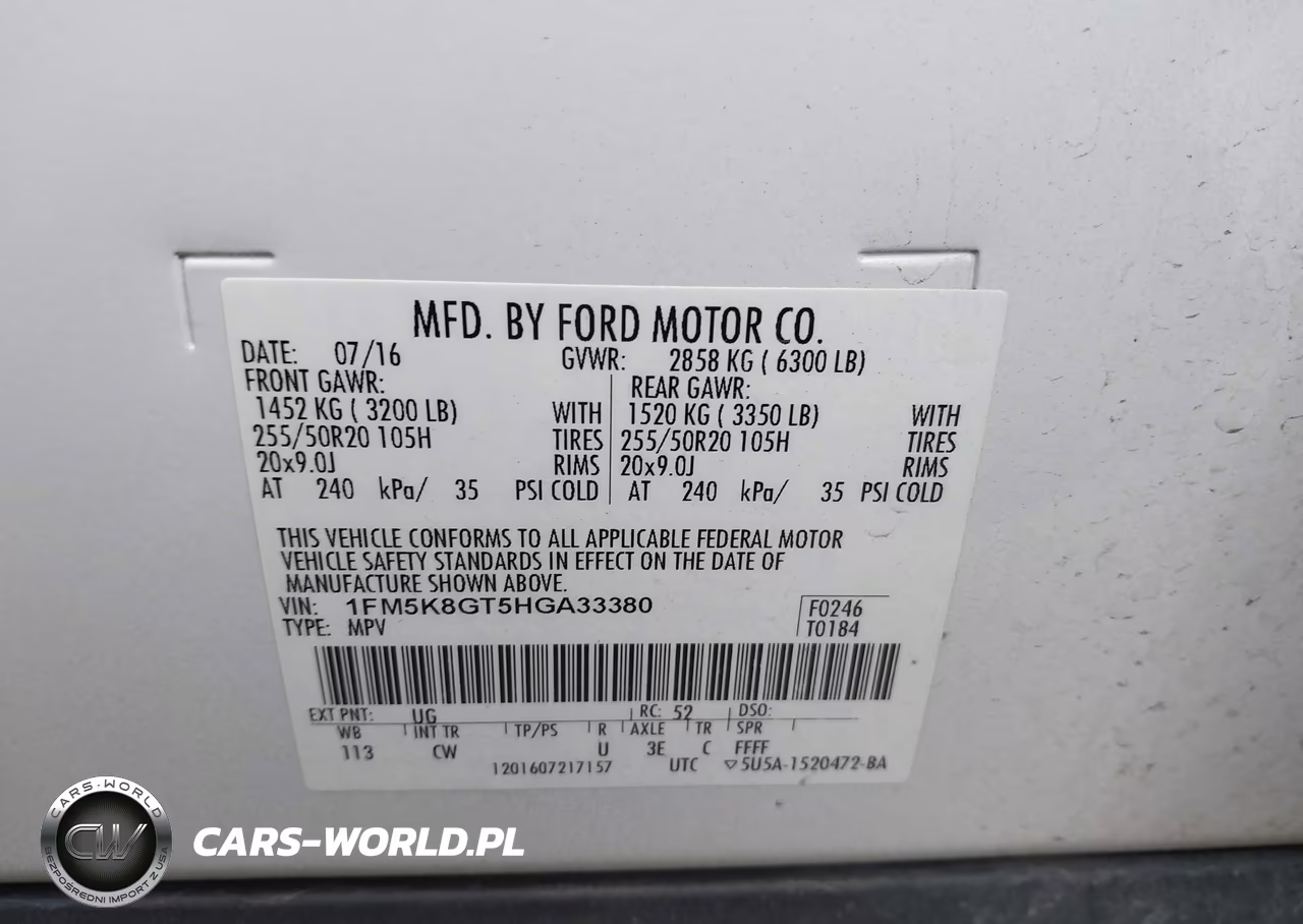 2017 Ford Explorer Sport VIN:1FM5K8GT5HGA33380 - 9