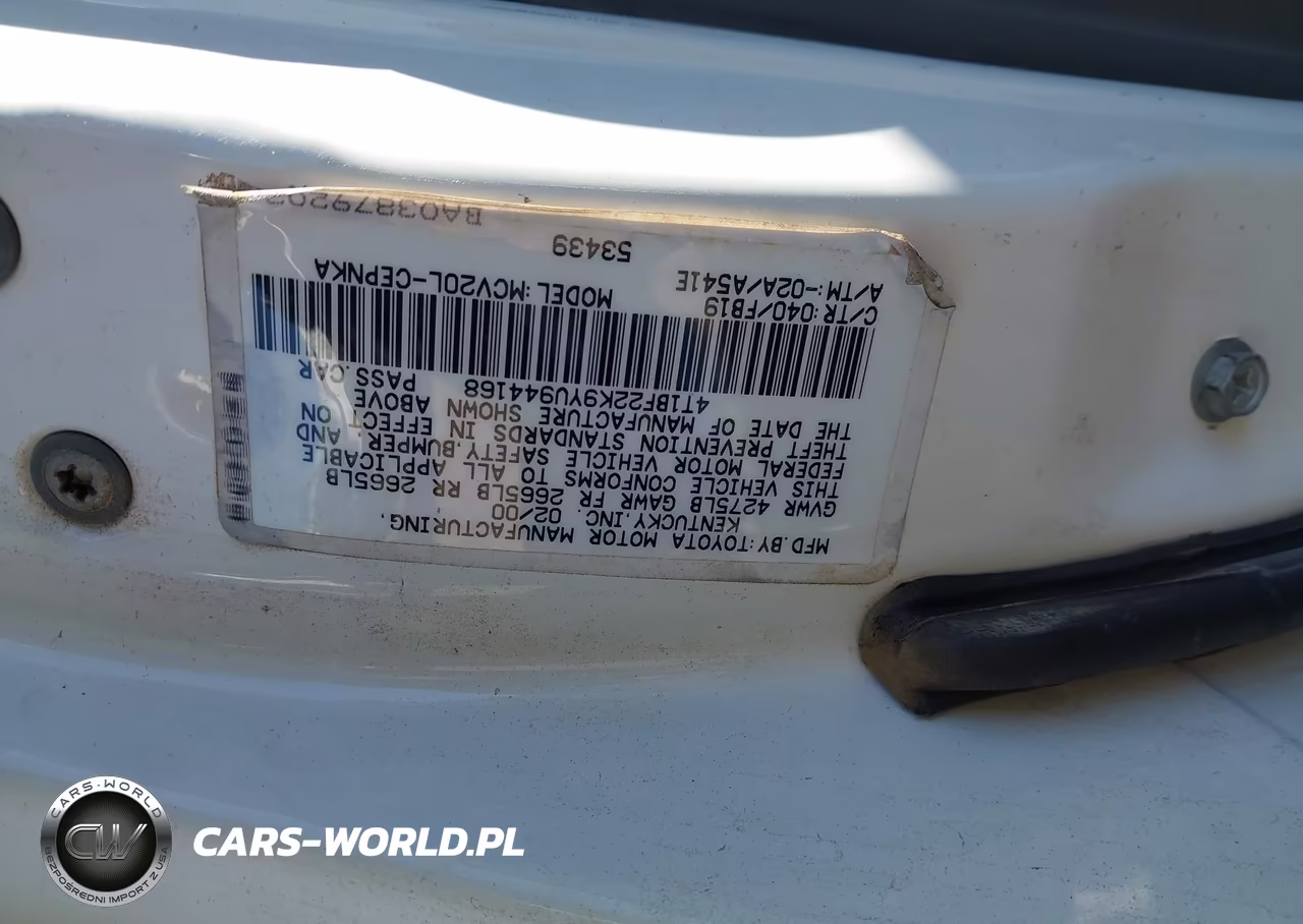 2000 Toyota Camry Le V6 VIN:4T1BF22K9YU944168 - 9