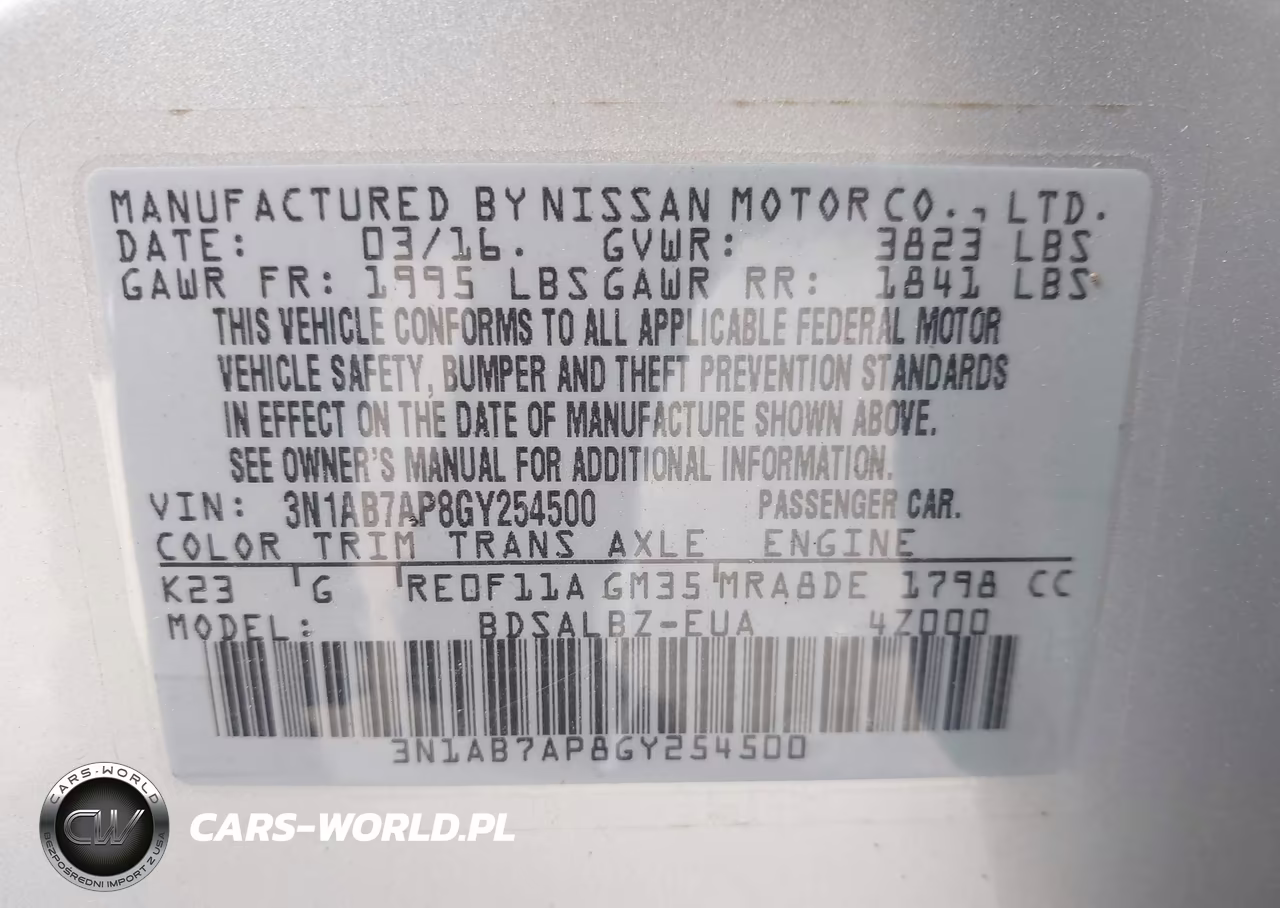2016 Nissan Sentra S VIN:3N1AB7AP8GY254500 - 9