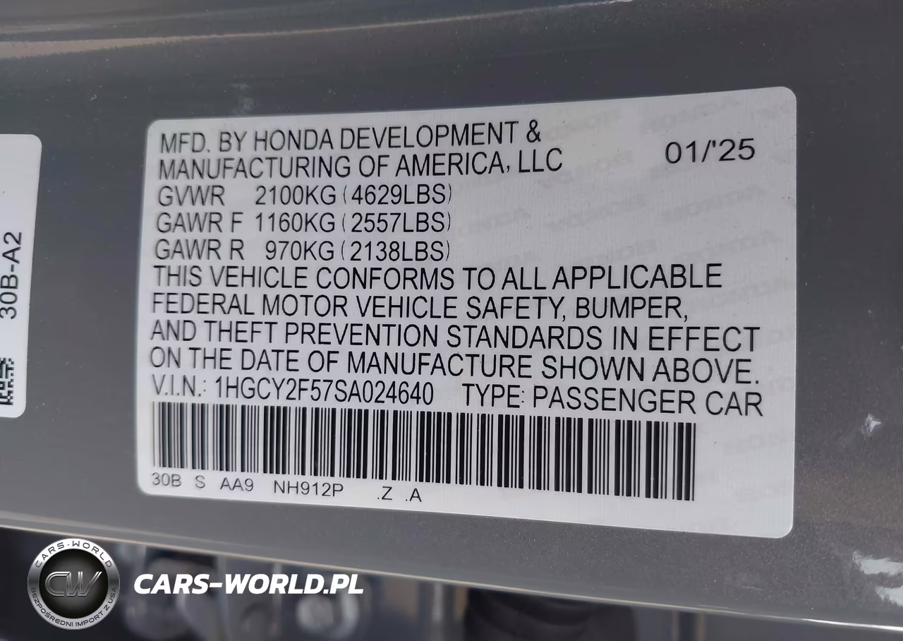 2025 Honda Accord Hybrid Sport VIN:1HGCY2F57SA024640 - 9